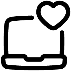 Laptop Favorite Heart Icon from Plump Line Set