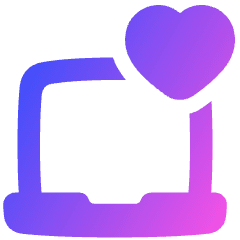 Laptop Favorite Heart Icon from Plump Gradient Set