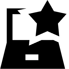 Laptop Favorite Star Icon from Sharp Solid Set