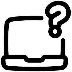 Laptop Help Icon from Plump Line Set