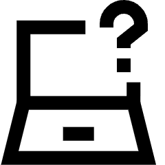 Laptop Help Icon from Sharp Line Set