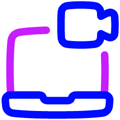 Laptop Meeting Icon from Plump Neon Set