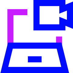 Laptop Meeting Icon from Sharp Neon Set
