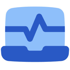 Laptop Monitor Browse Activity Performance Icon from Plump Flat Set