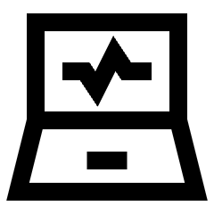 Laptop Monitor Browse Activity Performance Icon from Sharp Line Set