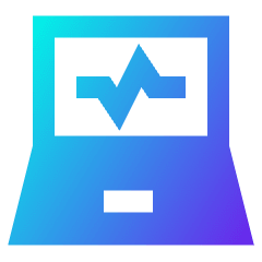 Laptop Monitor Browse Activity Performance Icon from Sharp Gradient Set
