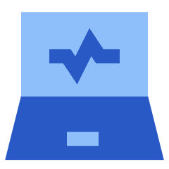 Laptop Monitor Browse Activity Performance Icon from Sharp Flat Set