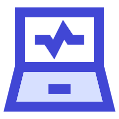 Laptop Monitor Browse Activity Performance Icon from Sharp Duo Set