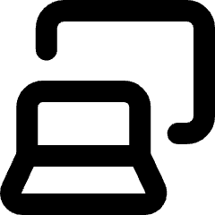 Laptop Project Screen Icon from Micro Line Set