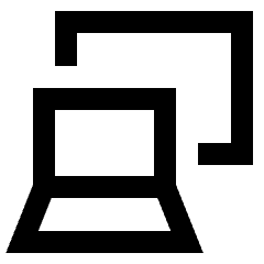 Laptop Project Screen Icon from Sharp Line Set