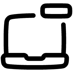 Laptop Remove Subtract Icon from Plump Line Set