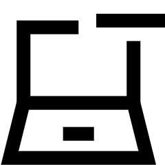 Laptop Remove Subtract Icon from Sharp Line Set