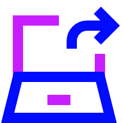 Laptop Screen Share Icon from Sharp Neon Set