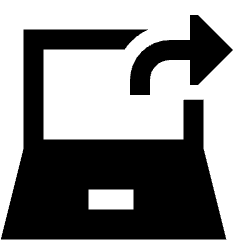 Laptop Screen Share Icon from Sharp Solid Set
