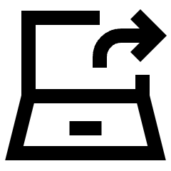 Laptop Screen Share Icon from Sharp Line Set