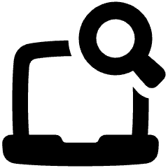 Laptop Search Icon from Plump Solid Set