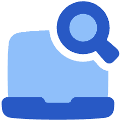 Laptop Search Icon from Plump Flat Set