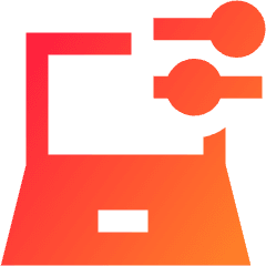 Laptop Settings Icon from Sharp Gradient Set