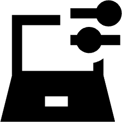 Laptop Settings Icon from Sharp Solid Set