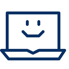 Laptop Smiley Face Icon from Cyber Line Set