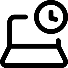 Laptop Time Icon from Core Line Set