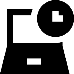 Laptop Time Icon from Sharp Solid Set