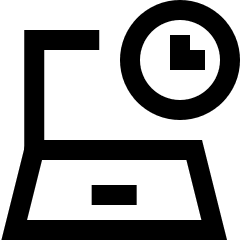 Laptop Time Icon from Sharp Line Set