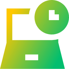 Laptop Time Icon from Sharp Gradient Set