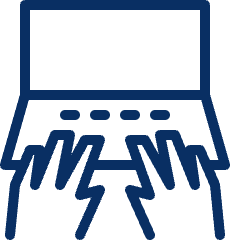 Laptop Typing Icon from Cyber Line Set