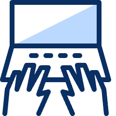 Laptop Typing Icon from Cyber Duotone Set