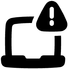 Laptop Warning 2 Icon from Plump Solid Set