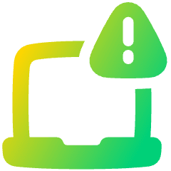 Laptop Warning 2 Icon from Plump Gradient Set