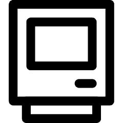 Retro Computer Icon from Core Line Set