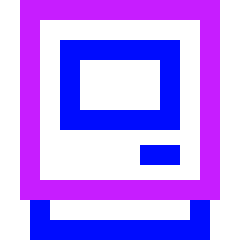 Retro Computer Icon from Sharp Neon Set