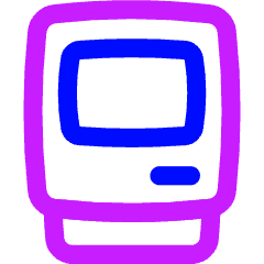 Retro Computer Icon from Flex Neon Set