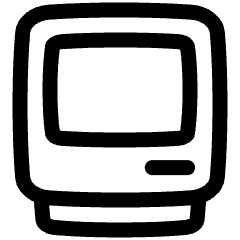 Retro Computer Icon from Plump Line Set