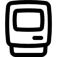 Retro Computer Icon from Flex Line Set