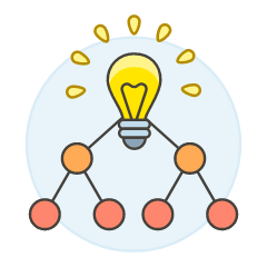Lightbulb Mind Map Illustration from UX Colors Set