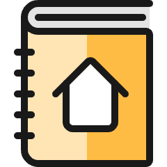 Project Book House Icon from Ultimate Colors Set