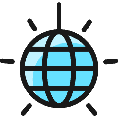 Night Club Disco Ball Icon from Ultimate Colors Set