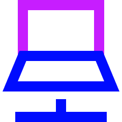 Laptop Network Connection Icon from Sharp Neon Set