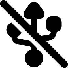 Usb Off Disconnected Icon from Plump Solid Set