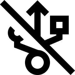 Usb Off Disconnected Icon from Sharp Line Set