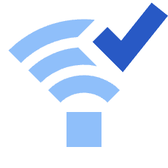 Wifi Checked Icon from Sharp Flat Set
