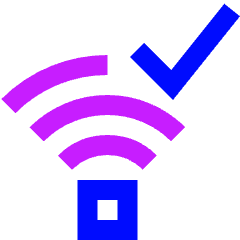 Wifi Checked Icon from Sharp Neon Set
