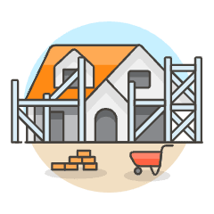 Building Site Illustration from UX Colors Set