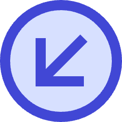 Line Arrow Diagonal Bottom Left Circle Icon from Sharp Duo Set