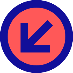 Line Arrow Diagonal Bottom Left Circle Icon from Sharp Pop Set