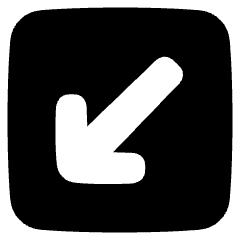 Line Arrow Diagonal Bottom Left Square Icon from Plump Solid Set