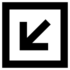Line Arrow Diagonal Bottom Left Square Icon from Sharp Remix Set